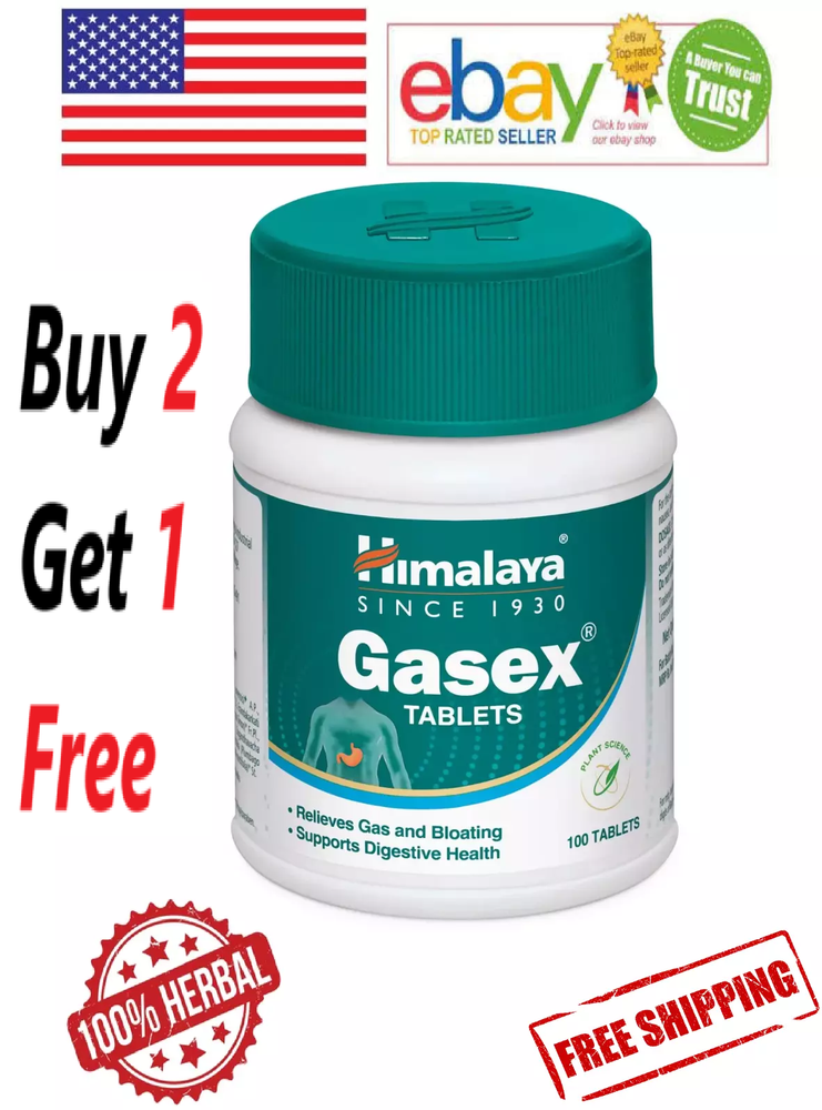Himalaya Gasex Enhances Digestion with 100 Tabs Free Shipping Included