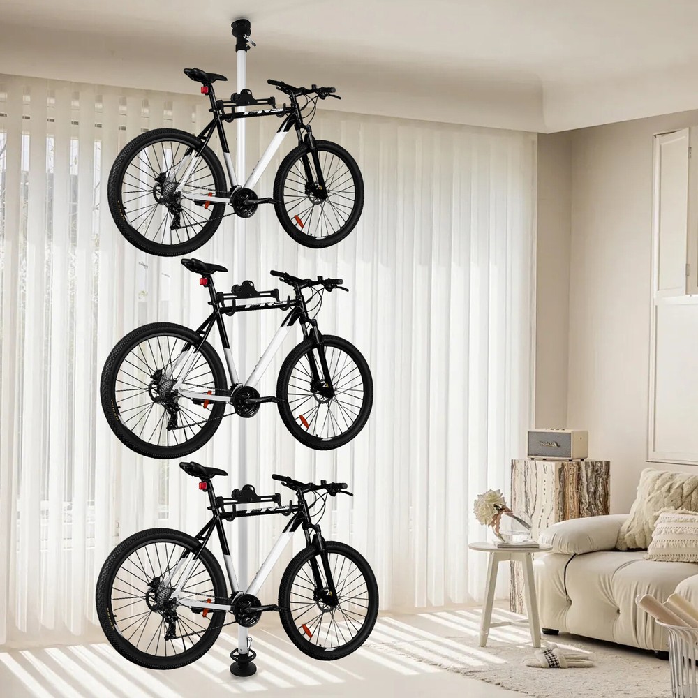 Vertical Bike Rack Stand Holds 3 Bikes Up to 30kg Indoor Storage