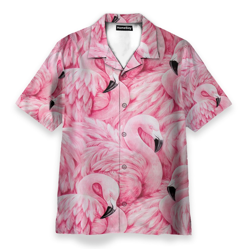 Flamingo Mens Buttons Up Shirts   Hawaiian Shirt