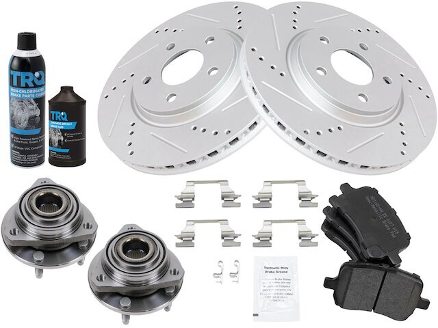 TRQ Front Brake Pad Rotor Wheel Hub Kit for 2007 Chevy Malibu 55KQXQ