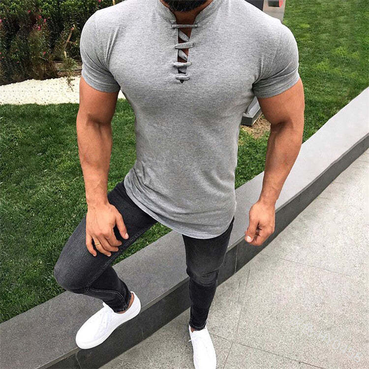 European and American summer men's short sleeves Men casual T-shirt