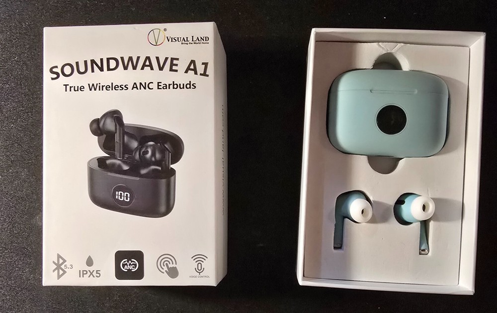 Visual Land SOUNDWAVE A1 True Wireless Bluetooth Earbuds in Blue Turquoise-image