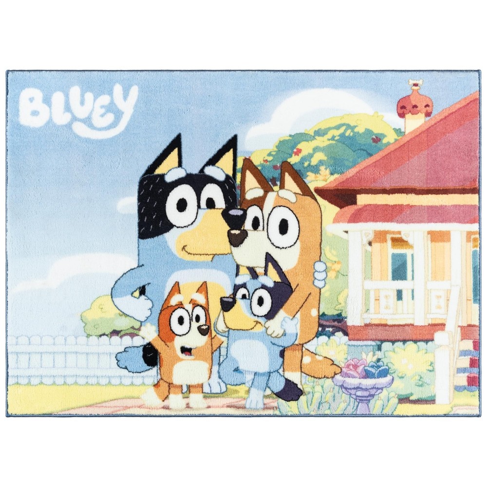 Gertmenian Bluey 3x5 Kids Non-Slip Indoor Rug for Playrooms and Bedrooms