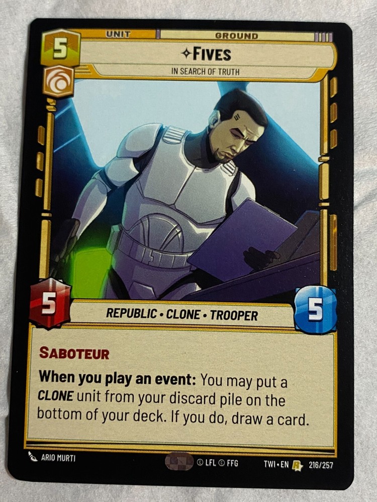 STAR WARS UNLIMITED TCG TWI FIVES Rare Card NM