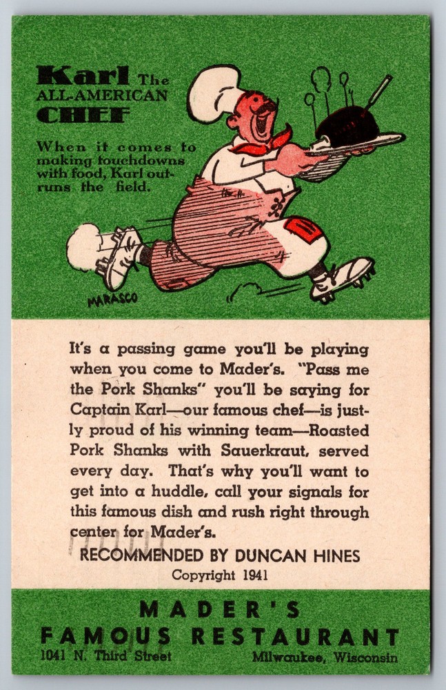 Maders Famous Restaurant Old World Milwaukee WI C1940s Postcard Y26