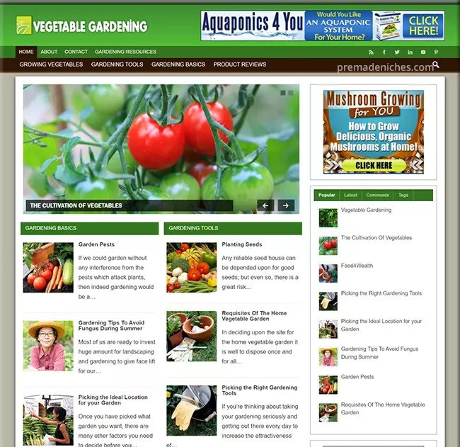 Profitable Vegetable Gardening Blog with Stunning Theme - Earn Online
