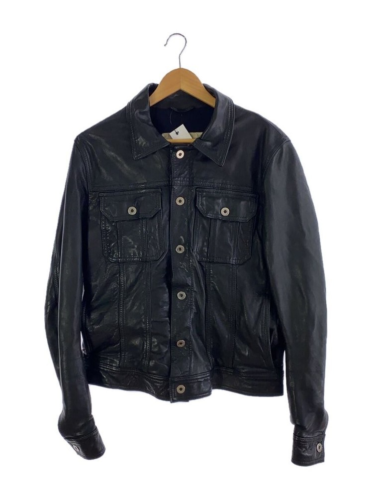 Musher Leather Blouson Jacket M Black Sheepskin MMU15A4014 1286