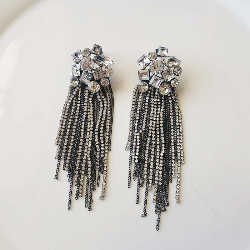 Zara Rhinestone Drop Dangle Statement Earrings Gift Fashion Women Party Jewelry