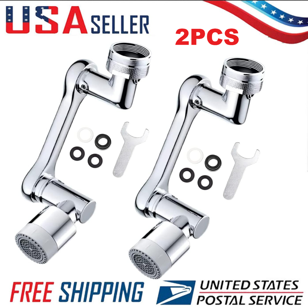 2-Pack 1080° Swivel Faucet Extender Universal Kitchen Sink Water Filter Adapter