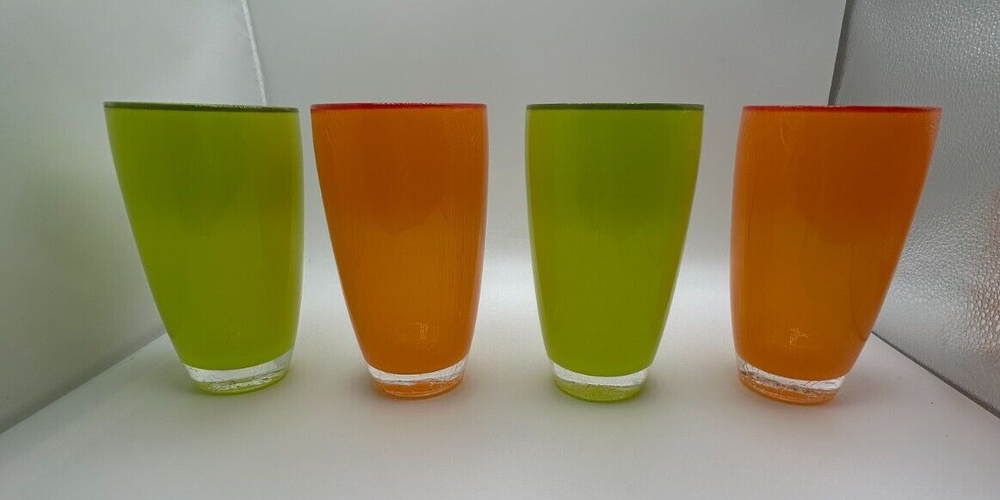 Colorful Orange & Lime Crackled Tumblers – Stylish & Durable Drinkware
