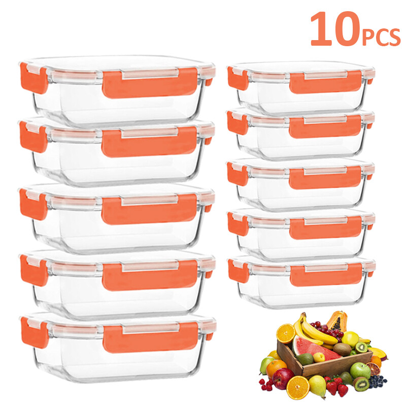 Airtight Glass Food Storage Containers Set of 20 Microwave Safe BPA-Free
