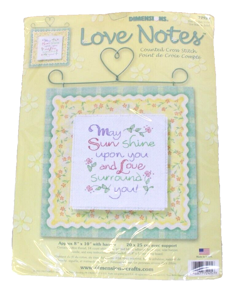 DIMENSIONS LOVE NOTES MAY THE SUN SHINE COUNTED CROSS STITCH KIT Cottage Core