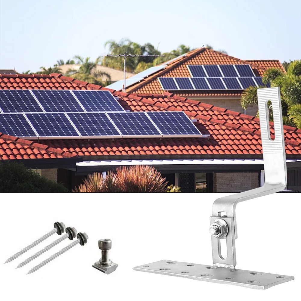 Robust Stainless Steel Adjustable Hooks for Securing Solar Panels on Roofs