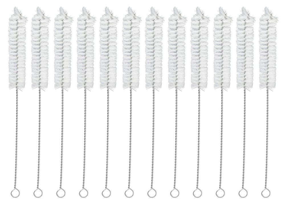 EISCO 12PK Bristle Cleaning Brushes with Fan-Shaped Ends, 9