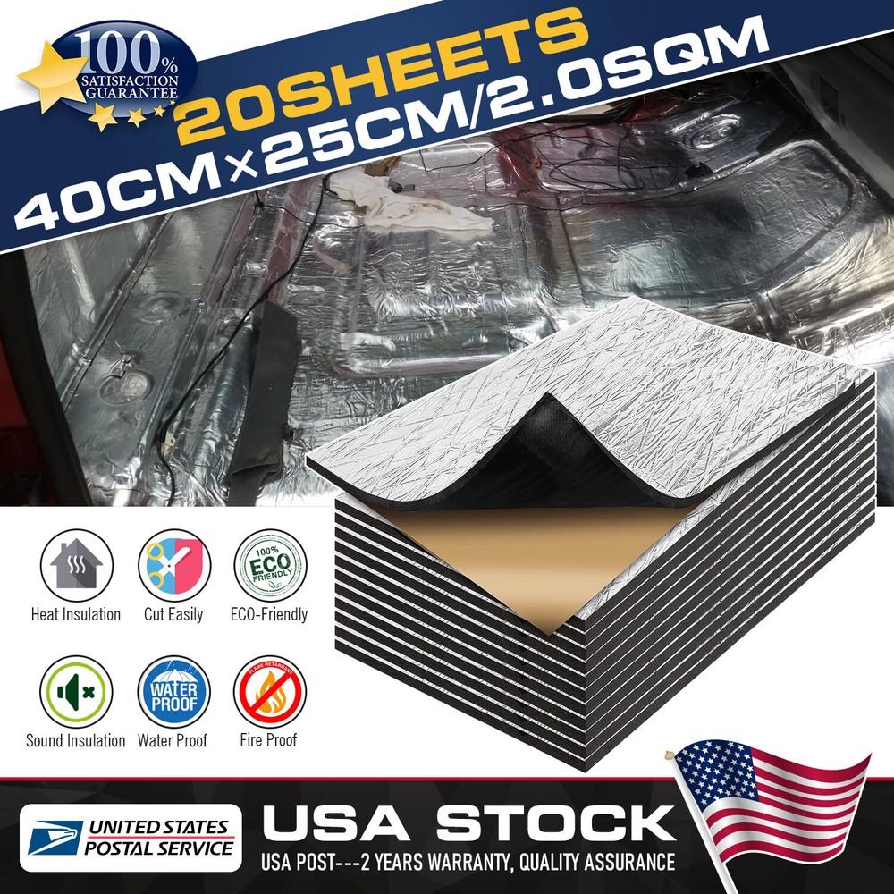 Heat Shield Sound Deadener Deadening Car Insulation Proofing 2SQM 7mm Mat