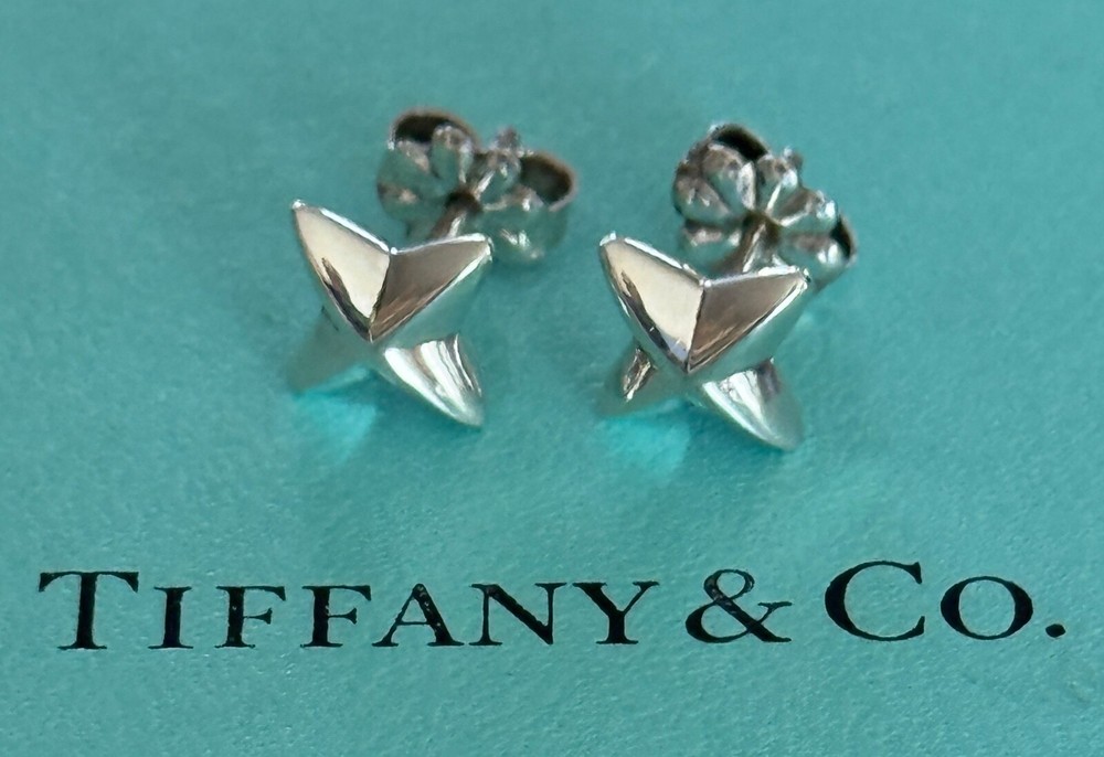 Tiffany & Co Elsa Peretti Sirius Star Earrings Sterling Silver 925