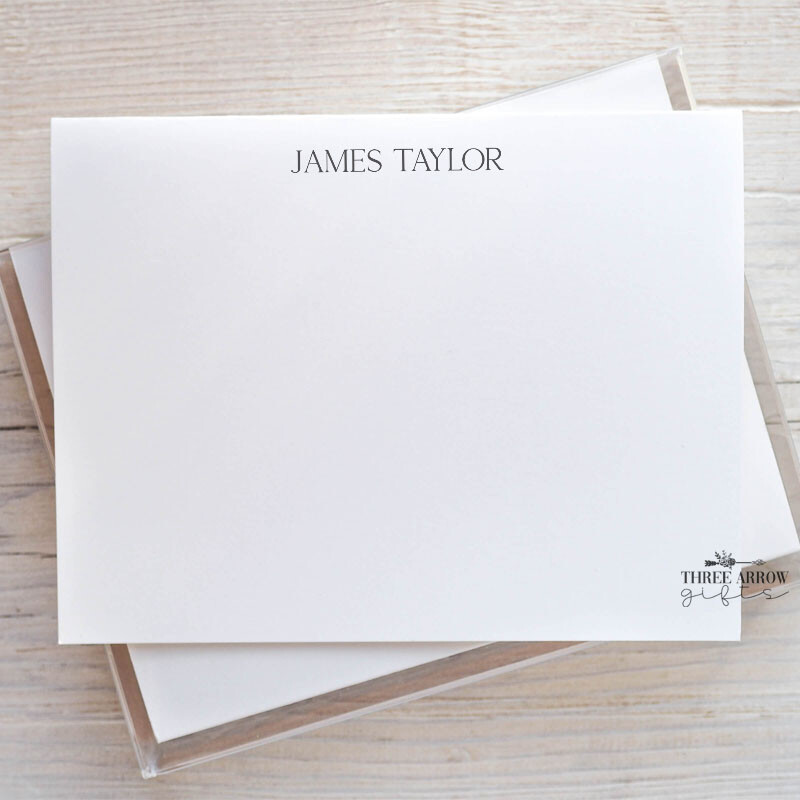 Custom Masculine A2 Flat Note Card Set - 12 Cards & Envelopes-image