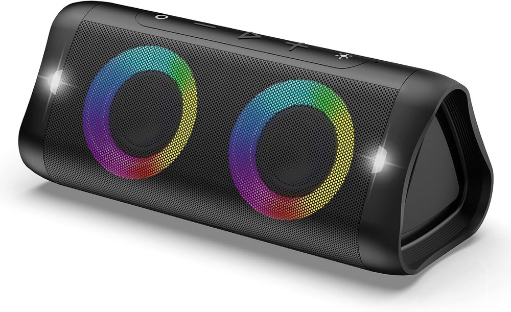 30W Stereo Sound Bluetooth Speaker with Lights  Bass Boost  IPX5 Waterproo...