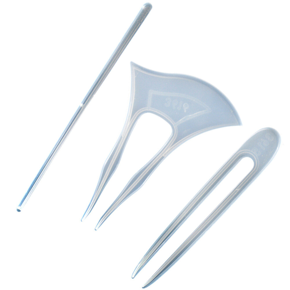 3PCS Clear Epoxy Resin Hairpins for Jewelry Making and Crafting