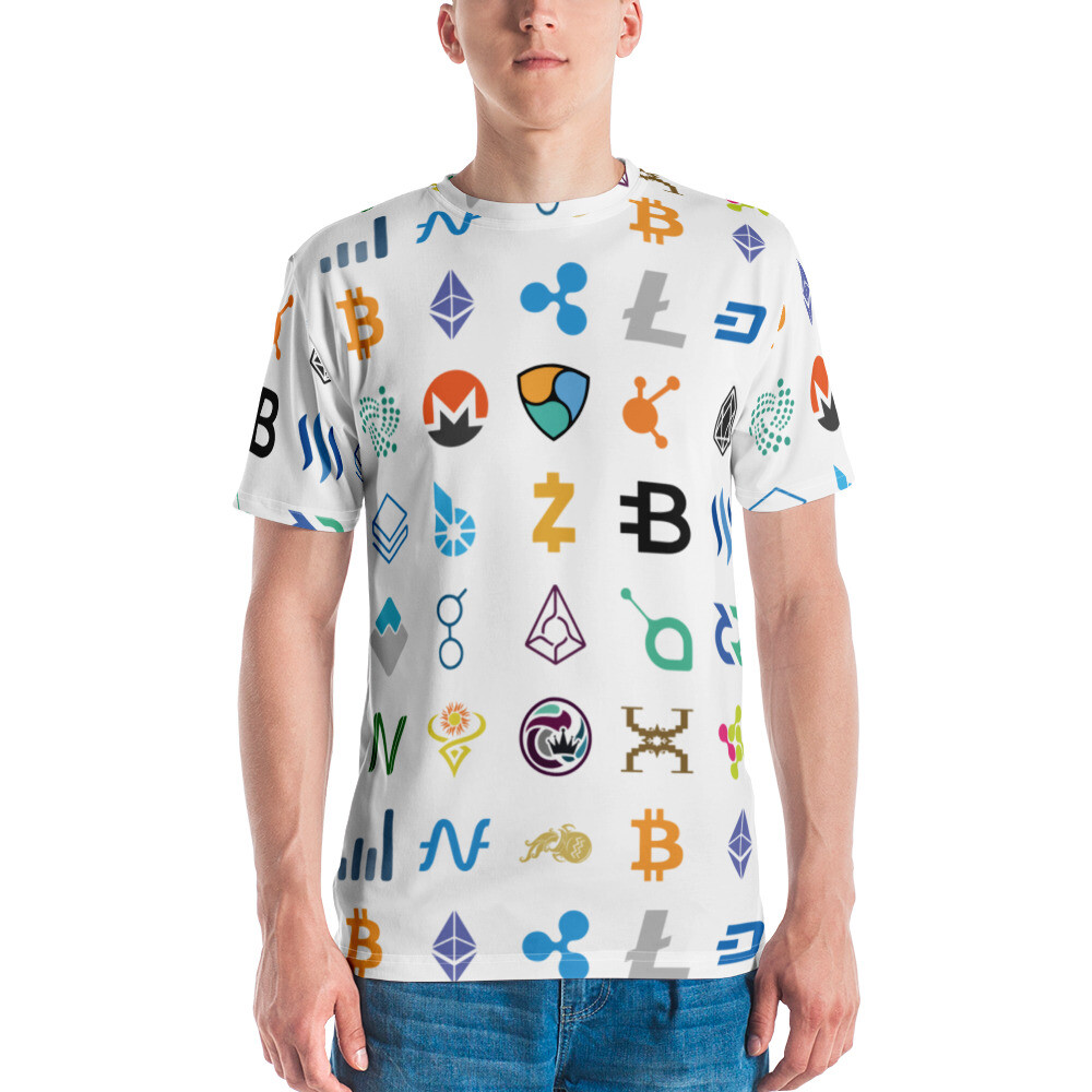 Cryptocurrency Icons All Over Print T-shirt crypto trader gift tee-image