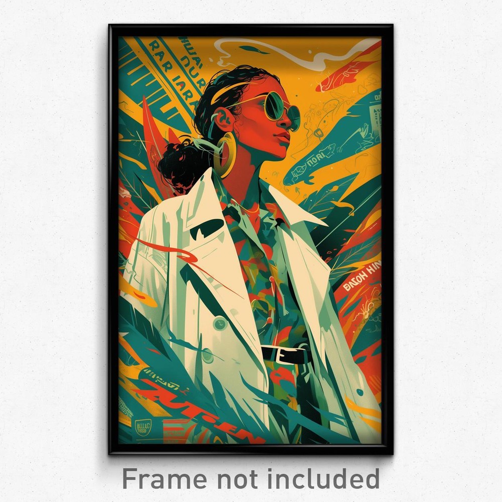 Brazilian Movie Poster - Woman Feeling Uncertainty, Urban White Coat (Art Print)