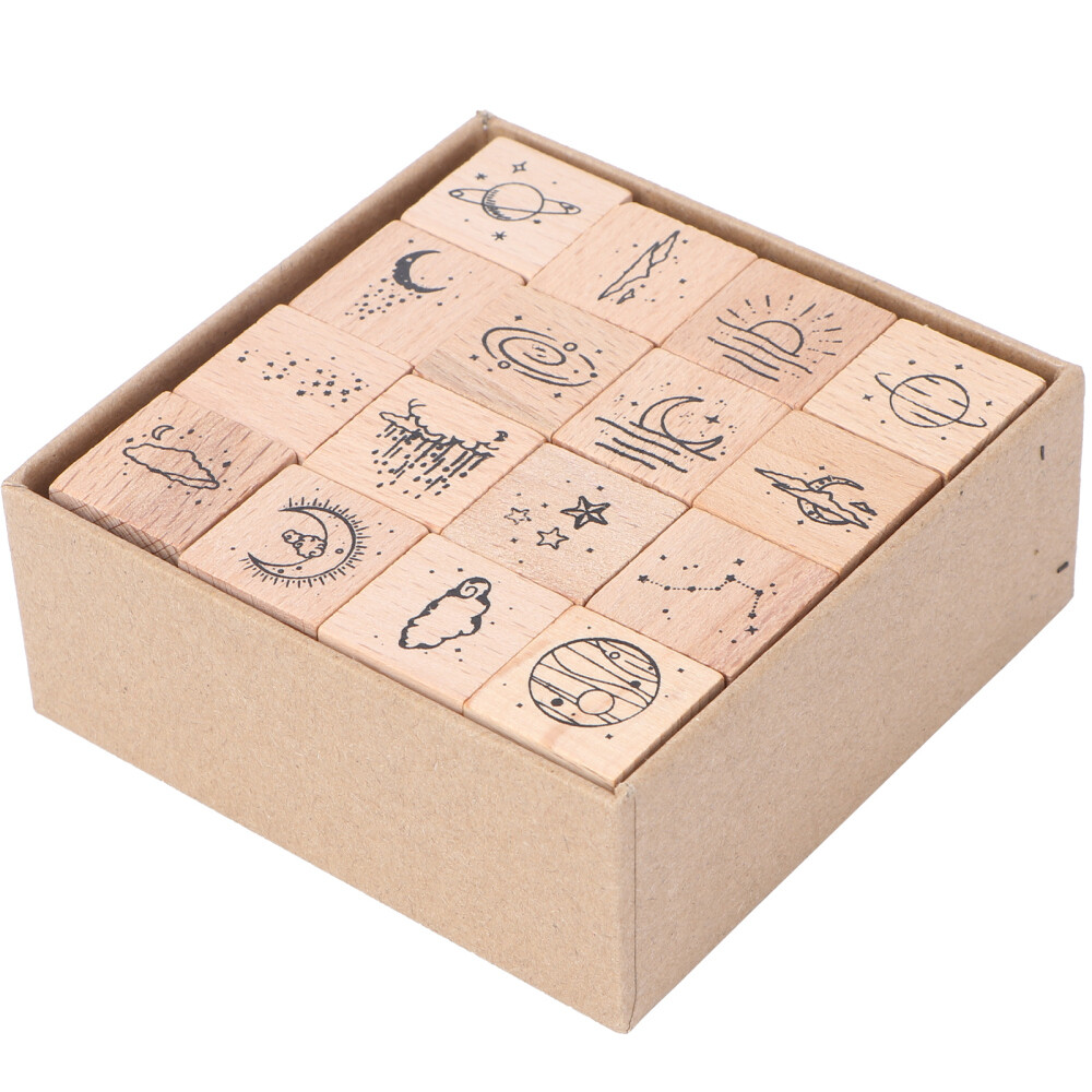 16 Pcs Letter Stickers Board Seal Scrapbook Stamp Set Child