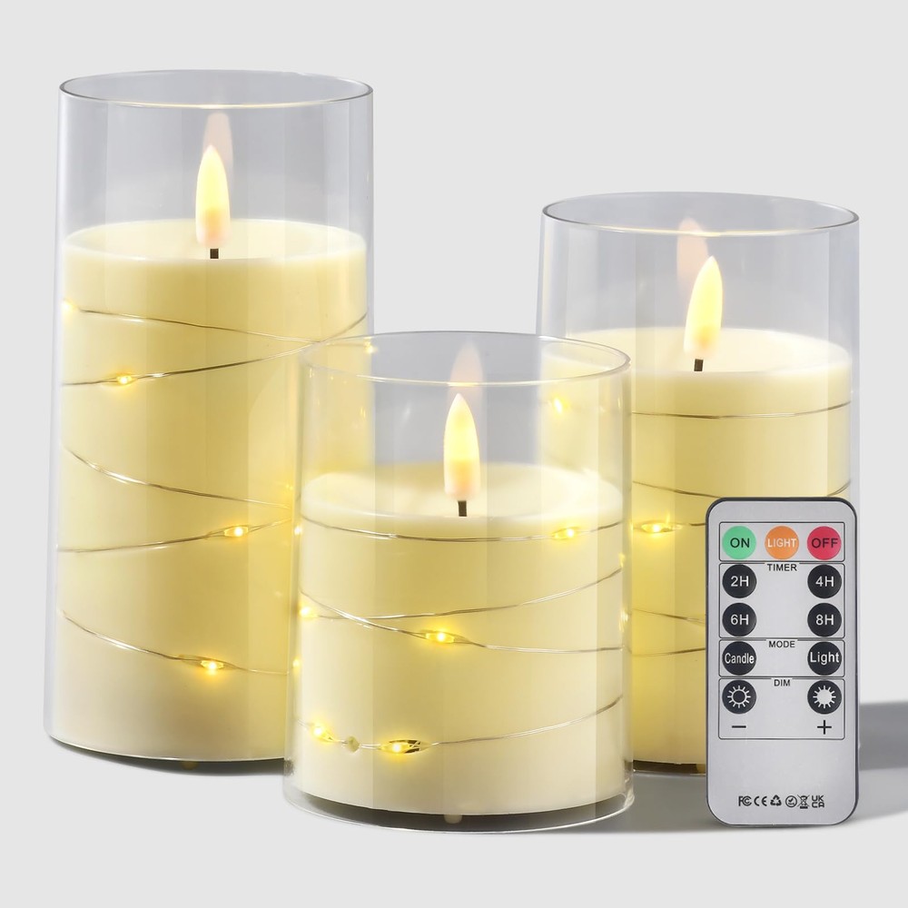 Flameless LED Candles with Remote Timer Warm Flickering Light Battery Operated
