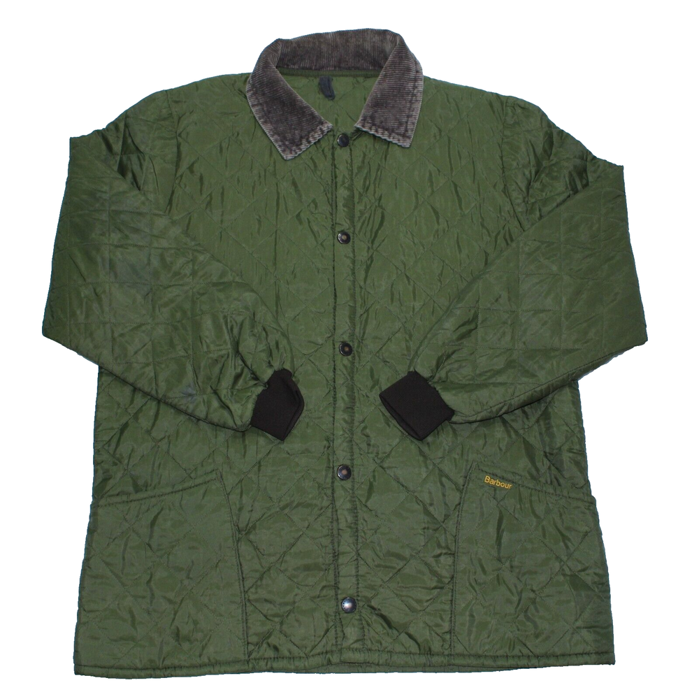 Vintage Barbour Mens Quilted Jacket Size L Green Country Wear Made in England