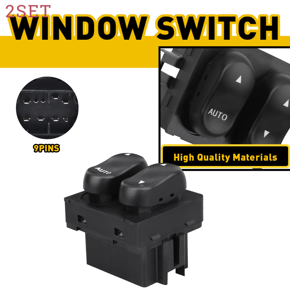 2set 9pin Master Power Window Door Switch Black For 1999-2002 Ford F-150 XL3Z145