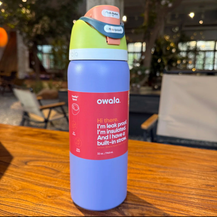 Owala FreeSip Insulated Stainless Steel Water Bottle in Purple 24OZ or 32OZ