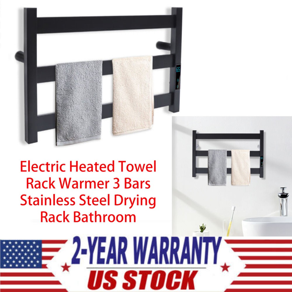 Stainless Steel 3-Bar Electric Heated Towel Warmer Rack