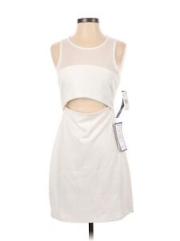 TRIXXI Womens White Lined Sleeveless Short Party Body Con Dress 1