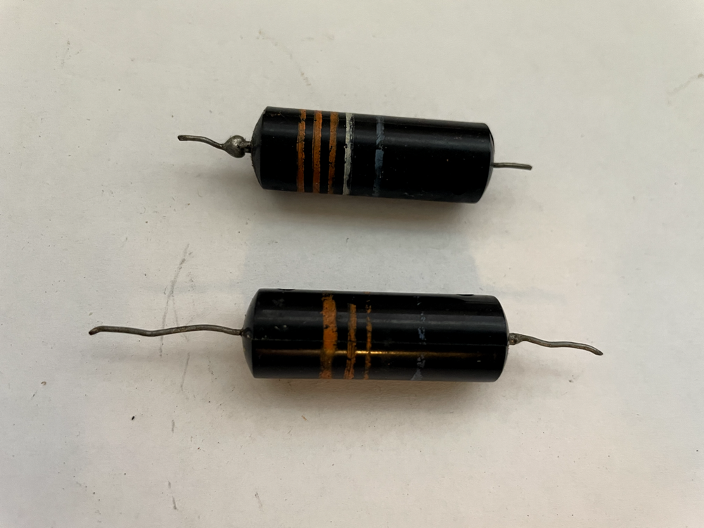 2 Vintage Sprague Bumble Bee .033 ~  600 Capacitor Paper in Oil