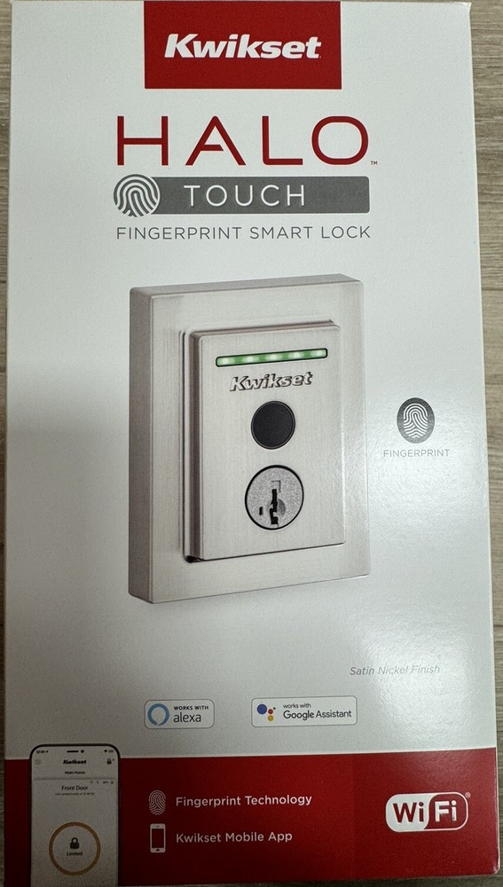Kwikset Halo Touch Satin Nickel Contemporary Fingerprint WiFi Electronic Smart
