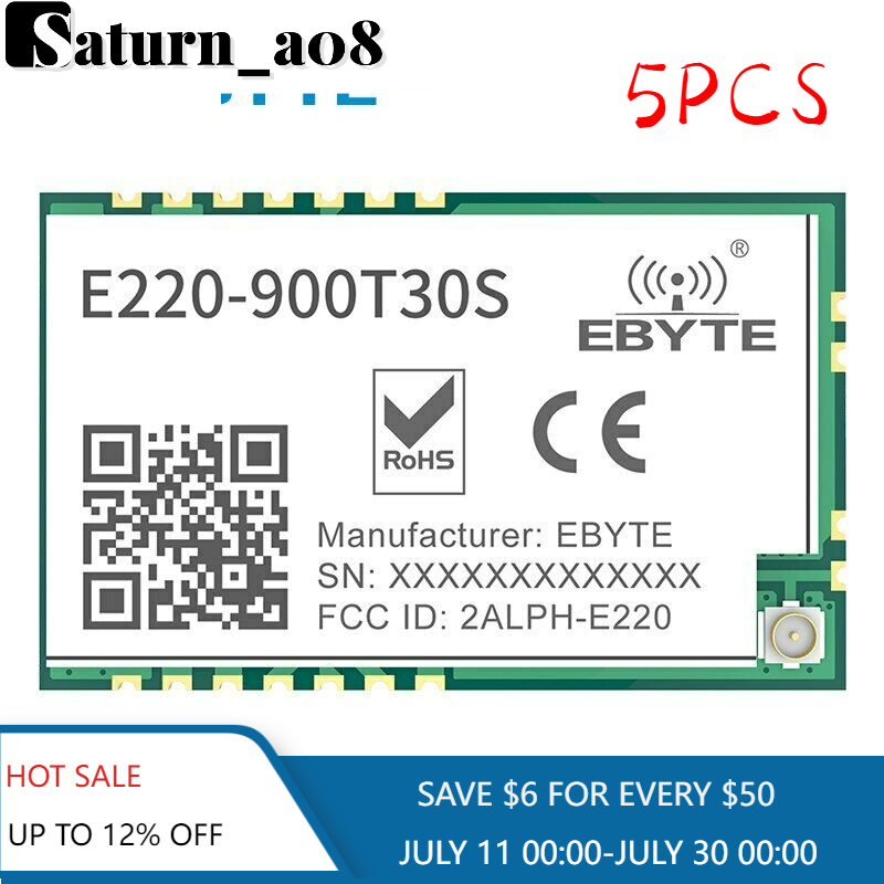 5X IOT Wireless LoRa Module RSSI ISM 868-915MHz 30dBm Module LoRa Spread FSKSMD-image