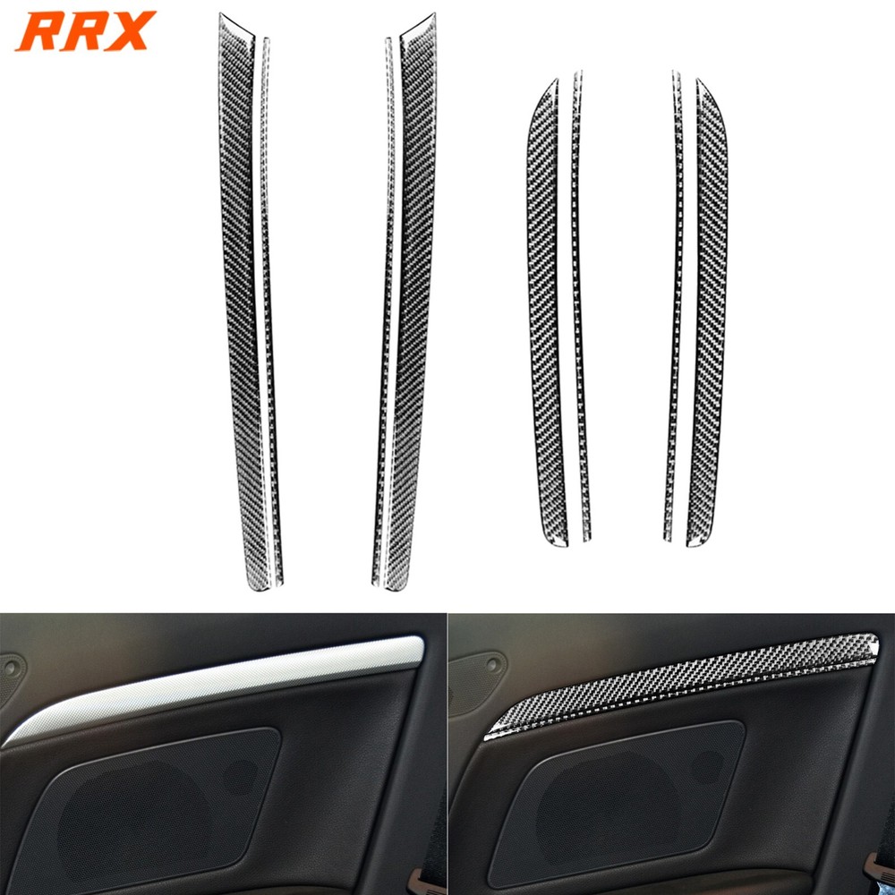 Real Carbon Fiber Interior Door Panel Cover Decorative Trim For Audi A5 S5 08-16