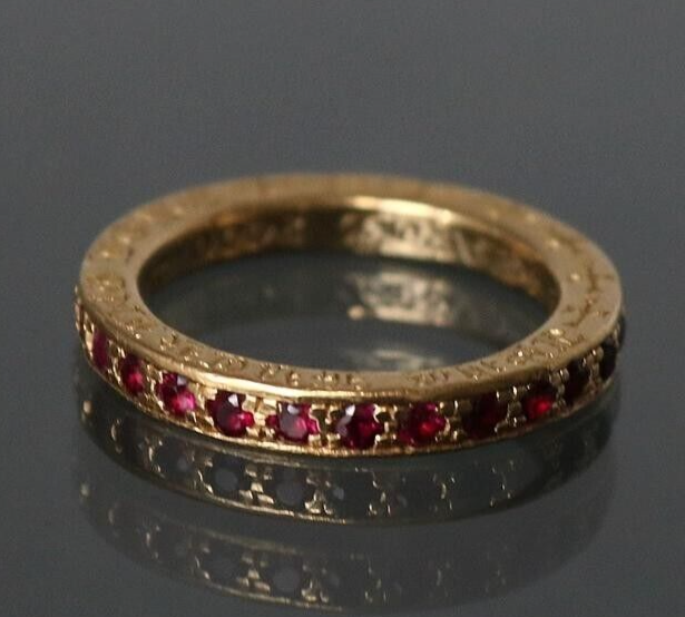 Chrome Hearts Gold 22K TFL Pave Ruby Ring JP9/US5 #1024