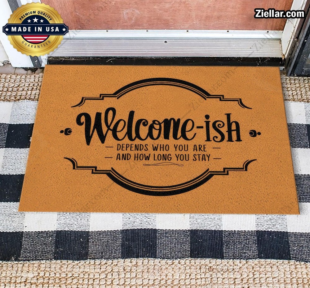 Personalized Funny Welcome-Ish Doormat with Custom Text, Unique Home Decor
