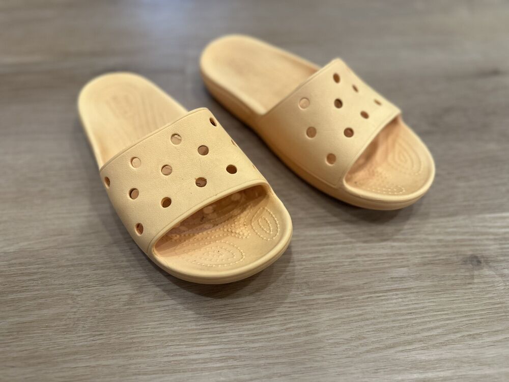 Classic Crocs Slide 206121 Cantaloupe Orange W7 M5