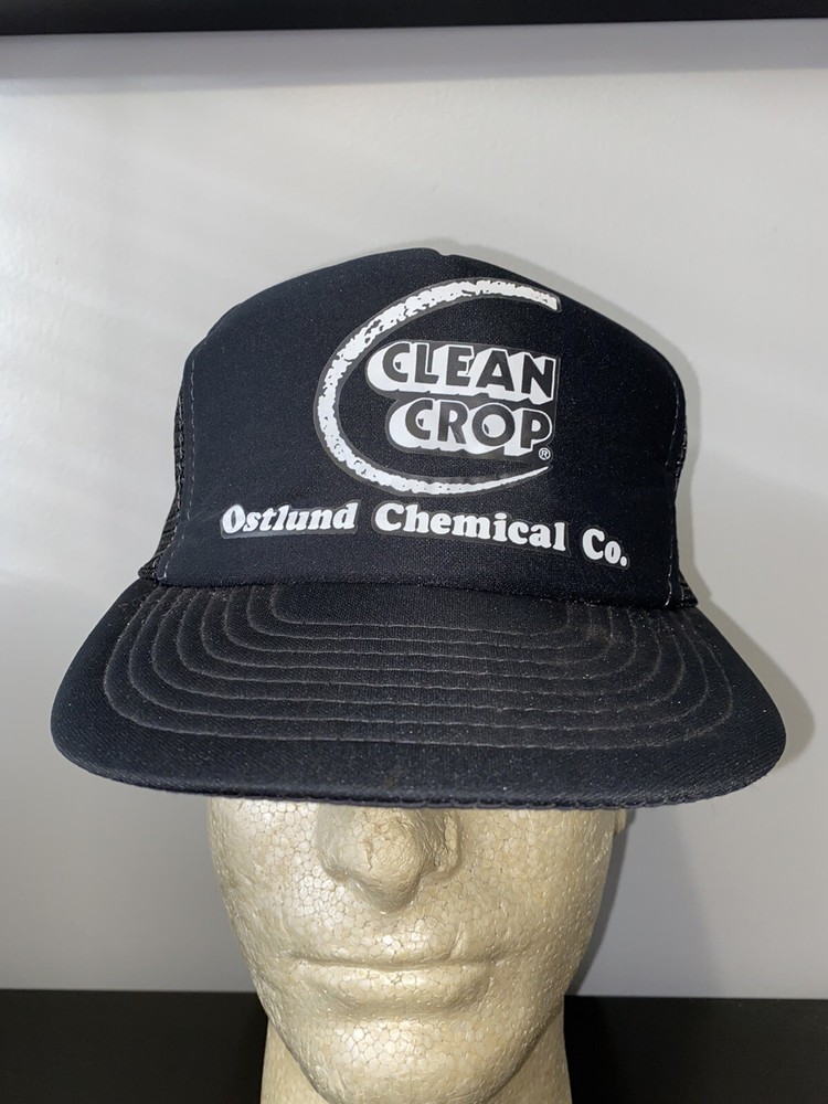 Vintage Ostlund Chemical Clean Crop Mesh Snapback Trucker Hat Baseball Cap Lid