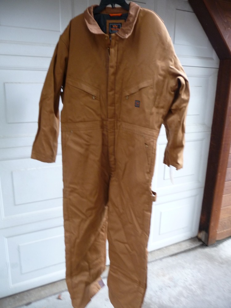 Walls Insulated Overalls Mens Size  XL Tall Flex Stretch Duck Canvas Brown New