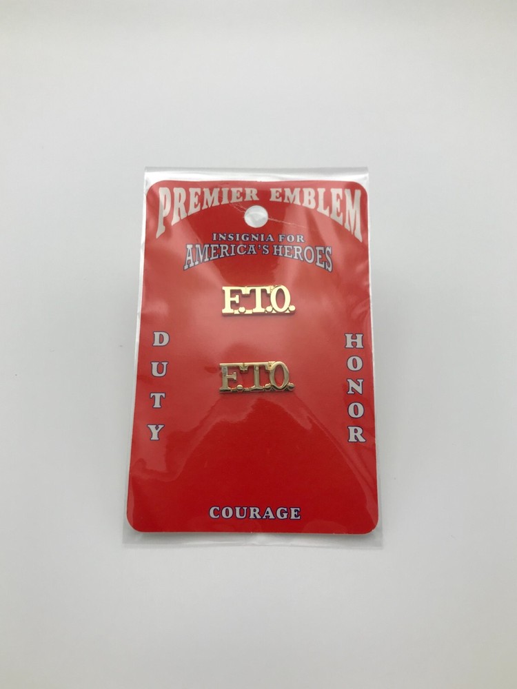 *PREMIER EMBLEM INSIGNIA* Gold Color Set of Collar Brass ( F.T.O. ) P2434