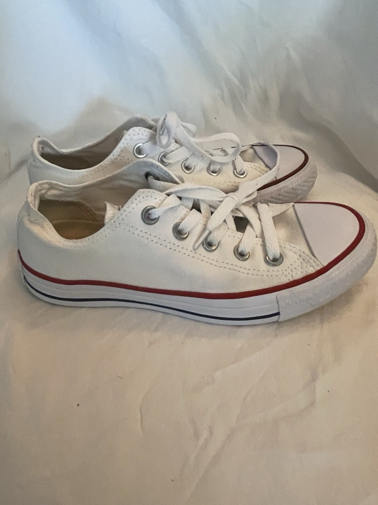 Converse Unisex Low-Top White Sneakers Men's 4 Women's 6 M7652 Lace-Up