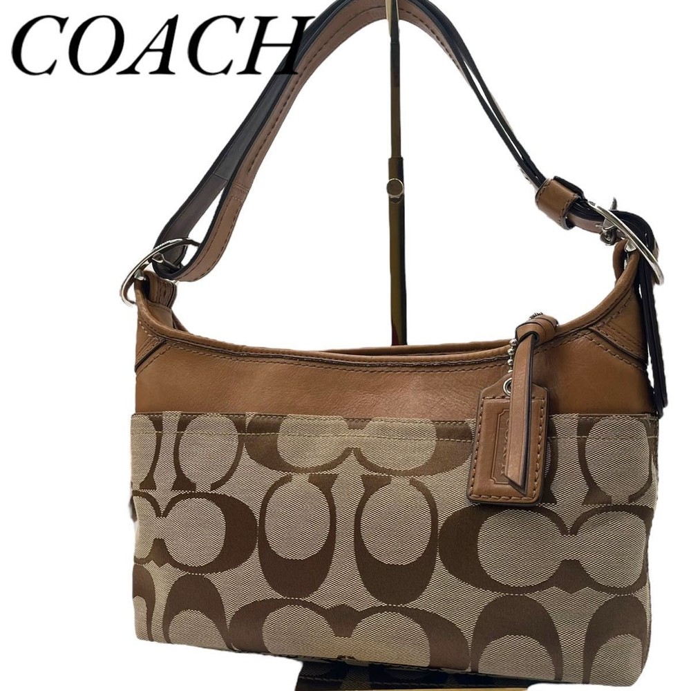COACH Beige One Shoulder Bag with Accessory Pouch F13359