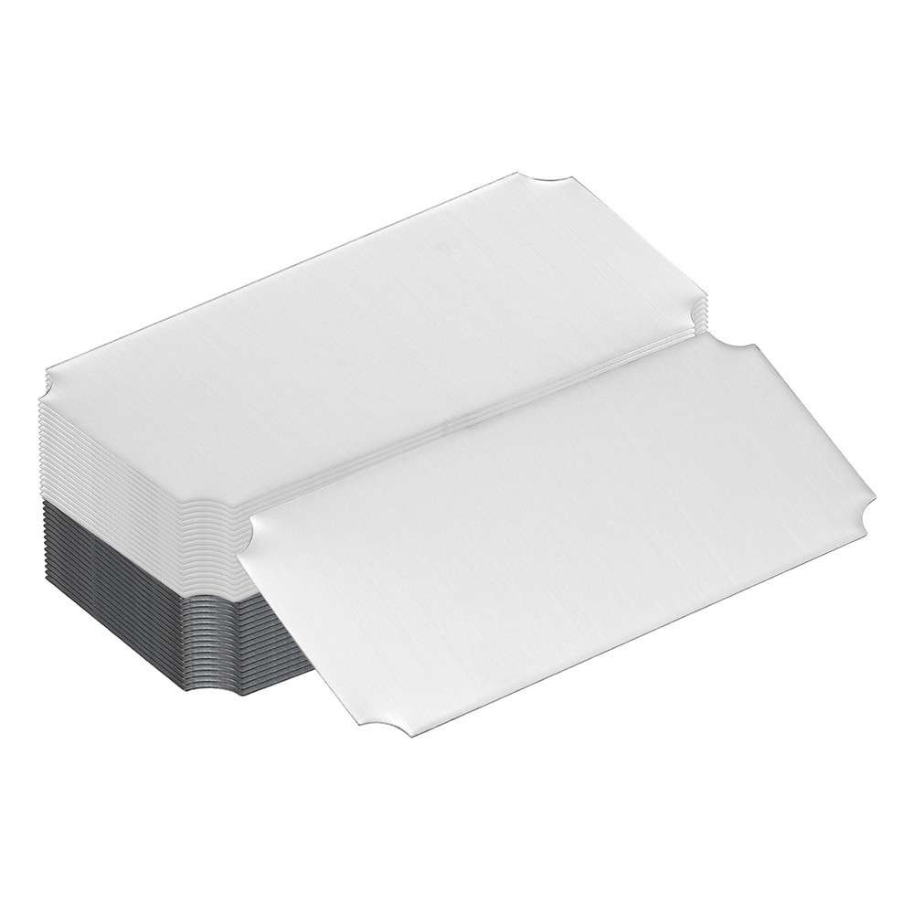 18 Pcs 4x2 Engraved Silver Black Name Plate Frame Label Art Tag