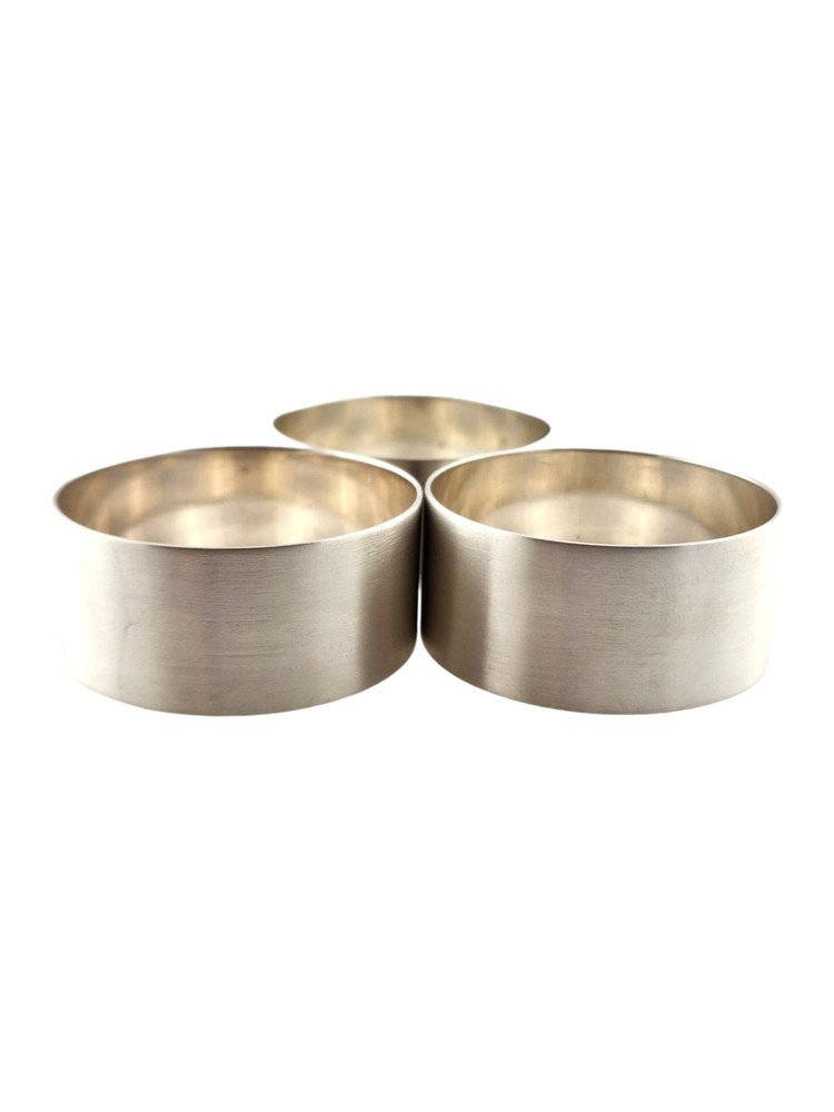 Tiffany & Co Sterling Silver Set of 3 Napkin Rings Satin Finish #18357