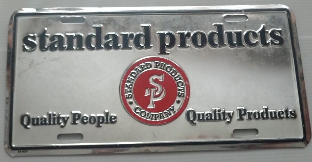 Standard Products Company Vintage Advertising License Plate VERY RARE
