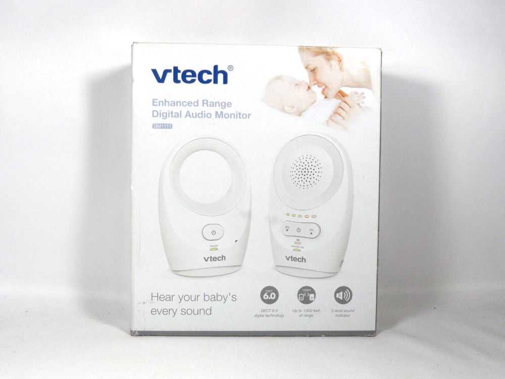 VTech DM1111 White Digital Audio Baby Monitor with Enhanced Sound