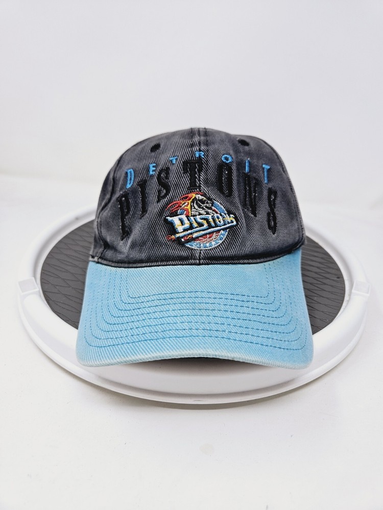 Vintage Detroit Pistons Teal And Black Adjustable Hat 90s Horse Logo Used