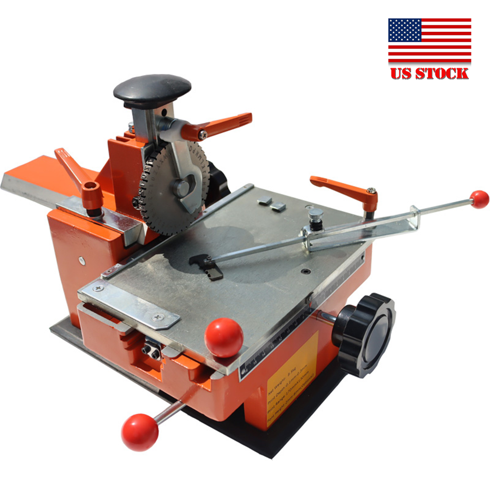 Semi-Automatic Metal Marking Machine 4mm Wheel Nameplate Embossing with Fixture-image